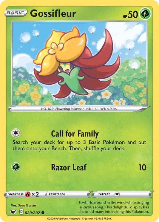 Gossifleur 020/202 Common Sword & Shield Base Set Pokémon card