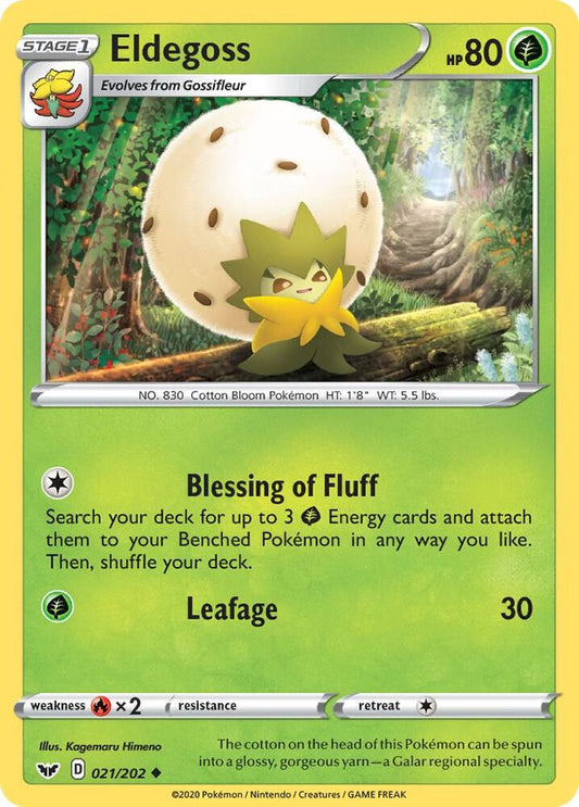 Eldegoss 021/202 Uncommon Sword & Shield Base Set Pokémon card