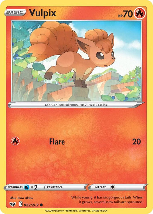 Vulpix 022/202 Common Sword & Shield Base Set Pokémon card