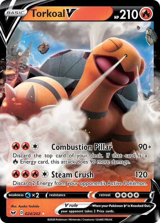 Torkoal V 024/202 Ultra Rare Sword & Shield Base Set Pokémon card
