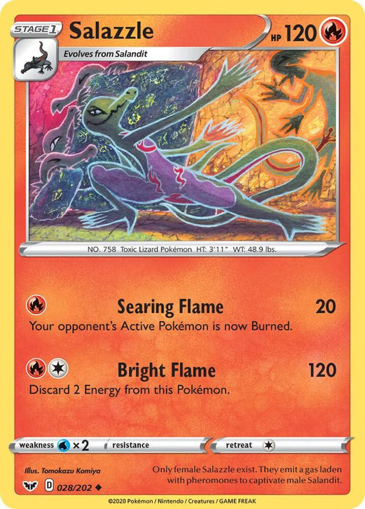 Salazzle 028/202 Uncommon Sword & Shield Base Set Pokémon card