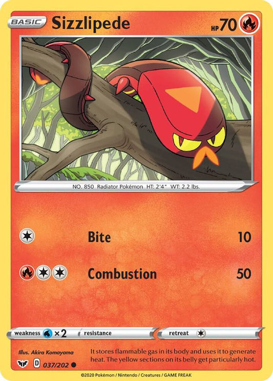 Sizzlipede (037) 037/202 Common Sword & Shield Base Set Pokémon card