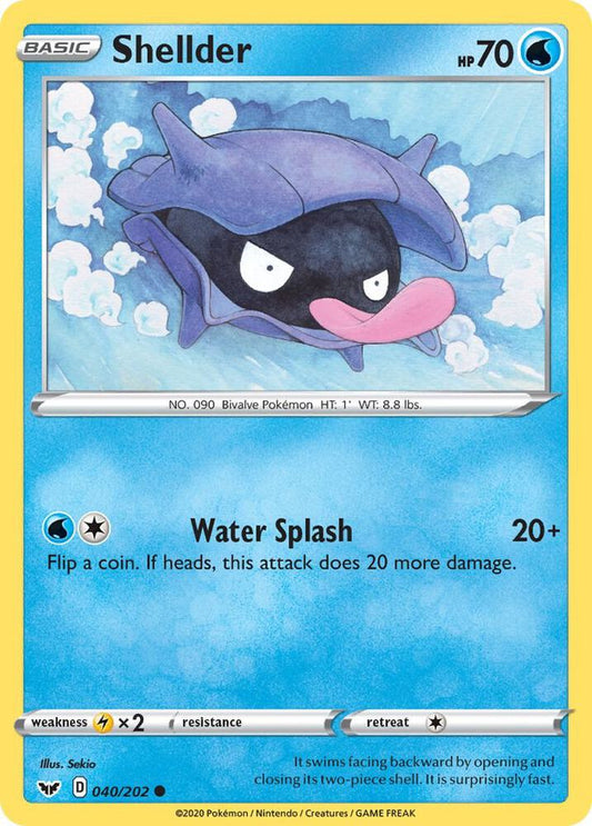 Shellder 040/202 Common Sword & Shield Base Set Pokémon card