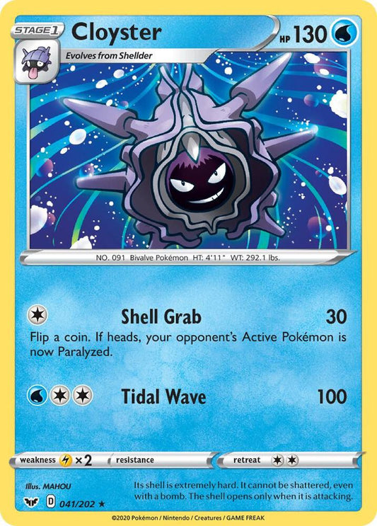 Cloyster 041/202 Rare Sword & Shield Base Set Pokémon card
