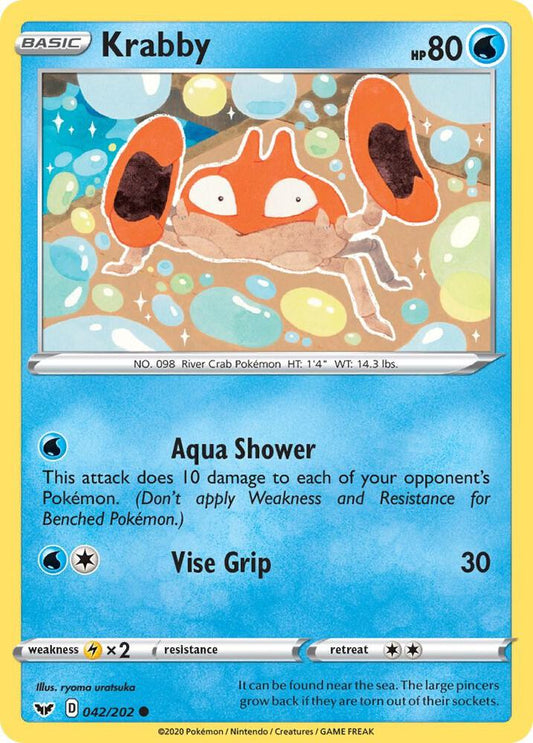 Krabby (042) 042/202 Common Sword & Shield Base Set Pokémon card