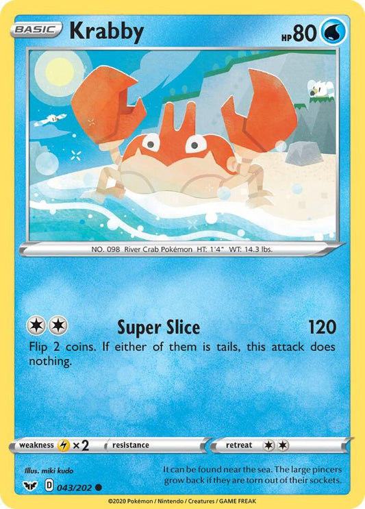 Krabby (043) 043/202 Common Sword & Shield Base Set Pokémon card