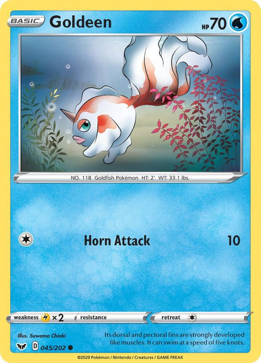 Goldeen (045) 045/202 Common Sword & Shield Base Set Pokémon card