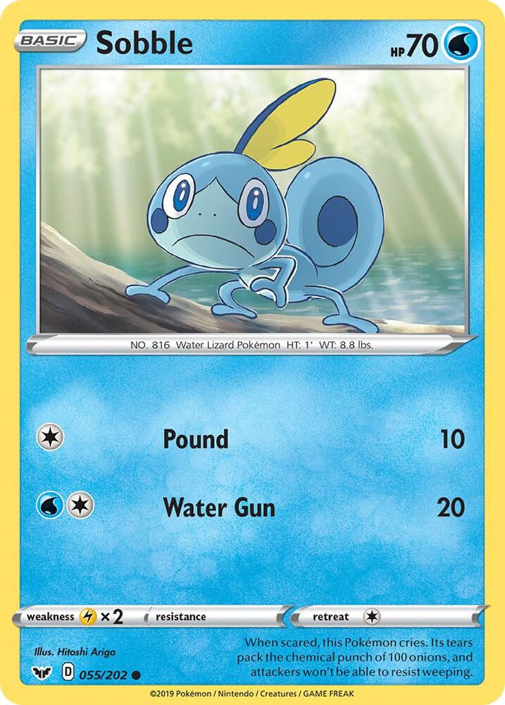 Sobble (055) 055/202 Common Sword & Shield Base Set Pokémon card