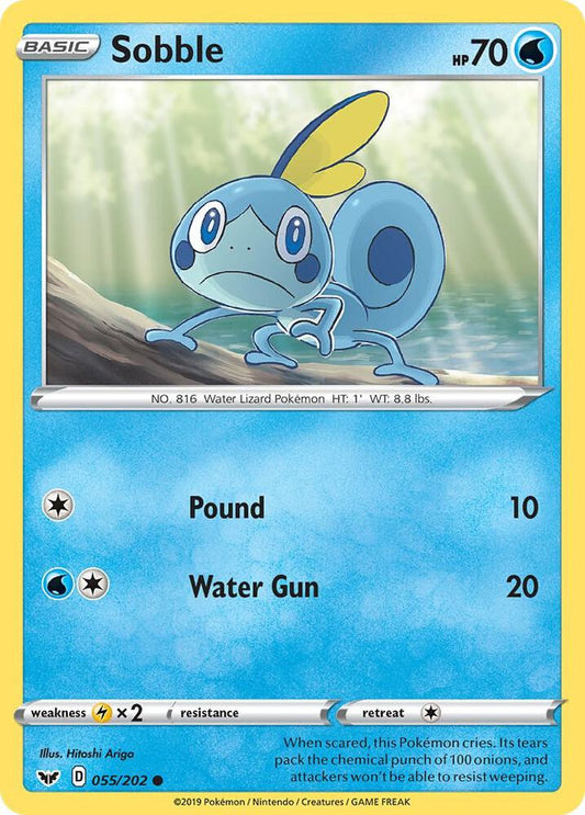 Sobble (055) 055/202 Common Sword & Shield Base Set Pokémon card