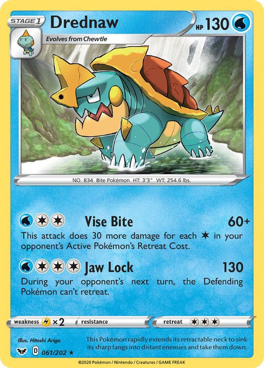 Drednaw 061/202 Rare Sword & Shield Base Set Pokémon card