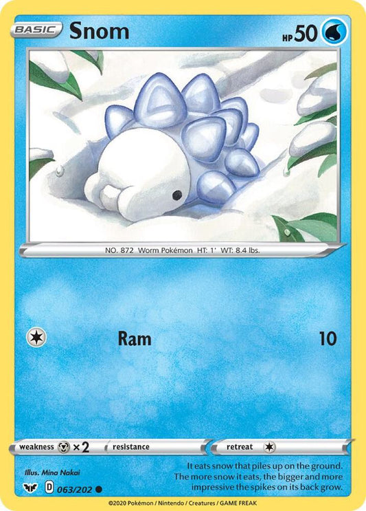 Snom 063/202 Common Sword & Shield Base Set Pokémon card