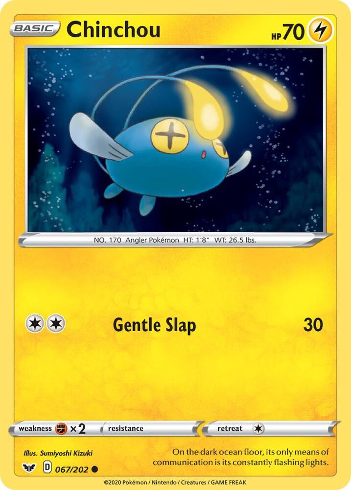 Chinchou (067) 067/202 Common Sword & Shield Base Set Pokémon card