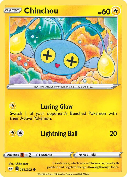 Chinchou (068) 068/202 Common Sword & Shield Base Set Pokémon card
