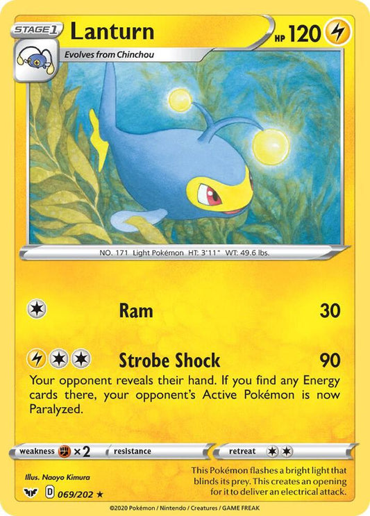 Lanturn 069/202 Rare Sword & Shield Base Set Pokémon card
