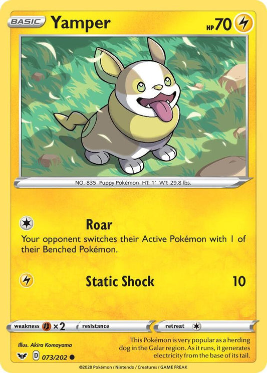 Yamper (073) 073/202 Common Sword & Shield Base Set Pokémon card