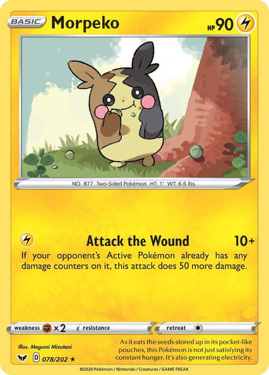 Morpeko 078/202 Rare Sword & Shield Base Set Pokémon card