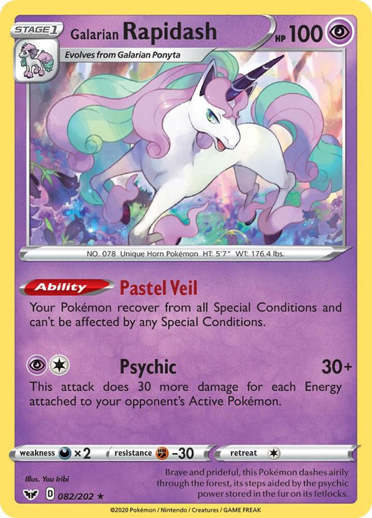 Galarian Rapidash 082/202 Rare Sword & Shield Base Set Pokémon card
