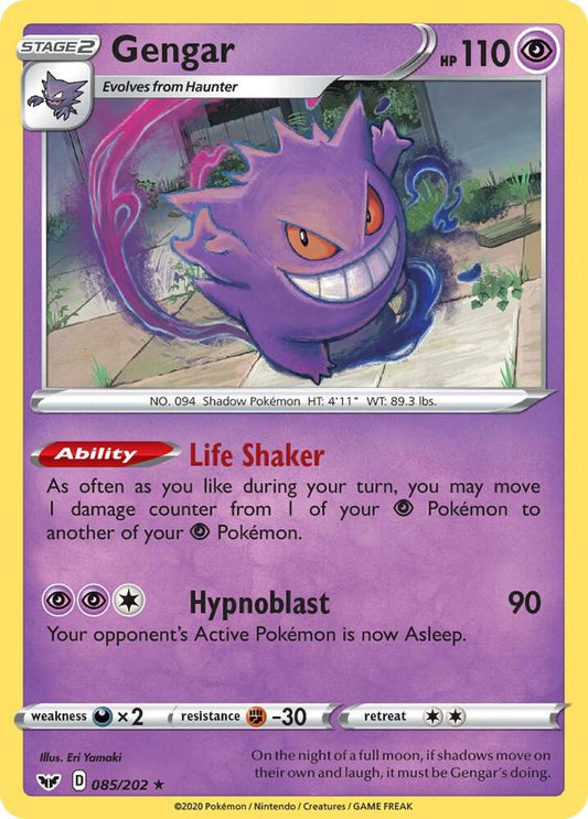 Gengar 085/202 Holo Rare Sword & Shield Base Set Pokémon card