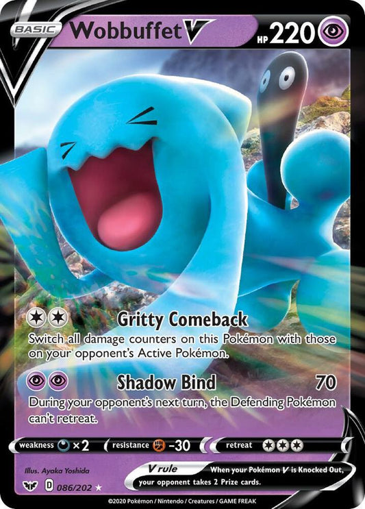 Wobbuffet V 086/202 Ultra Rare Sword & Shield Base Set Pokémon card