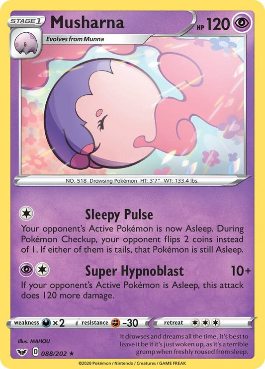 Musharna 088/202 Rare Sword & Shield Base Set Pokémon card
