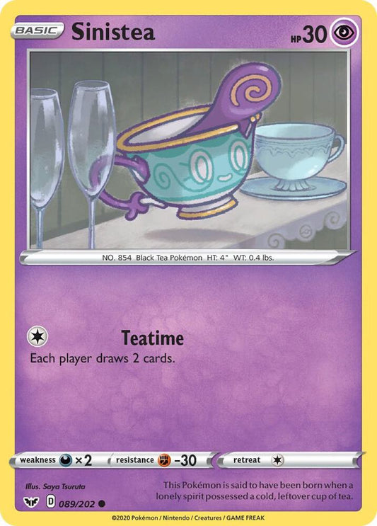 Sinistea 089/202 Common Sword & Shield Base Set Pokémon card
