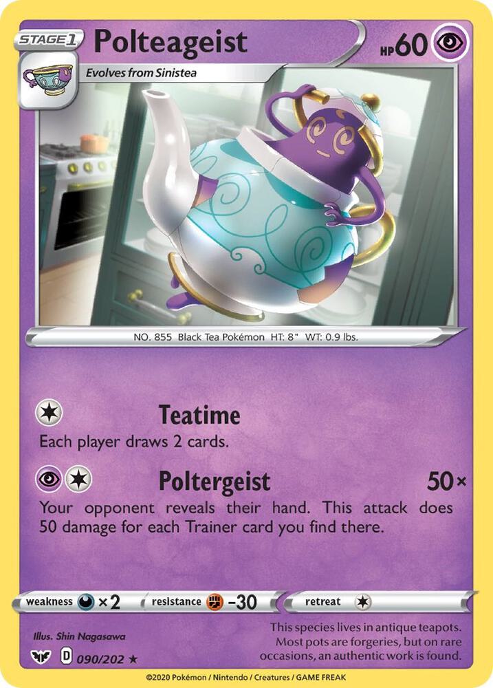 Polteageist 090/202 Rare Sword & Shield Base Set Pokémon card