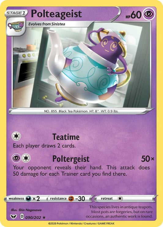 Polteageist 090/202 Rare Sword & Shield Base Set Pokémon card