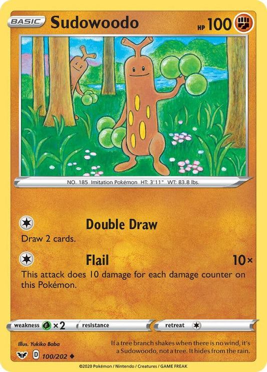 Sudowoodo 100/202 Uncommon Sword & Shield Base Set Pokémon card