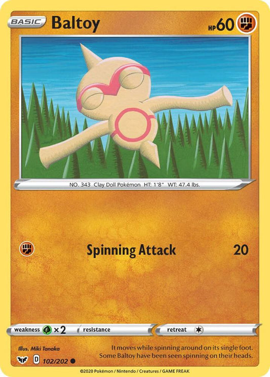 Baltoy (102) 102/202 Common Sword & Shield Base Set Pokémon card