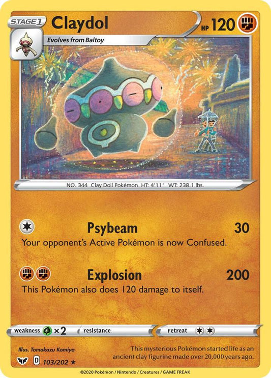 Claydol 103/202 Rare Sword & Shield Base Set Pokémon card