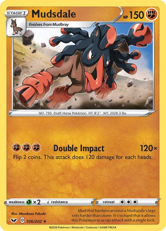 Mudsdale 106/202 Rare Sword & Shield Base Set Pokémon card