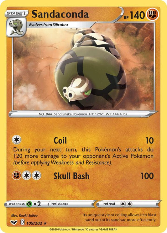 Sandaconda (109) 109/202 Rare Sword & Shield Base Set Pokémon card