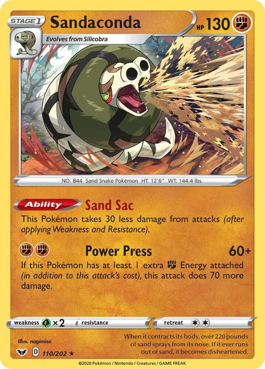 Sandaconda (110) 110/202 Holo Rare Sword & Shield Base Set Pokémon card
