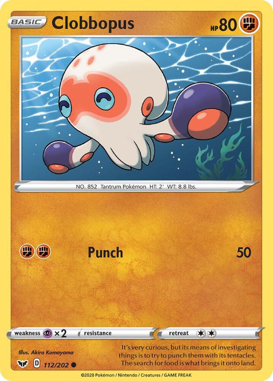Clobbopus (112) 112/202 Common Sword & Shield Base Set Pokémon card
