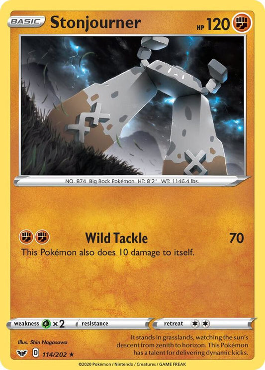 Stonjourner 114/202 Rare Sword & Shield Base Set Pokémon card