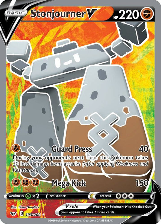 Stonjourner V (Full Art) 193/202 Ultra Rare Sword & Shield Base Set Pokémon card