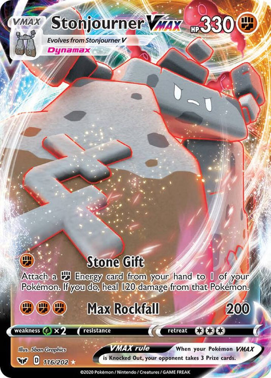 Stonjourner VMAX 116/202 Ultra Rare Sword & Shield Base Set Pokémon card