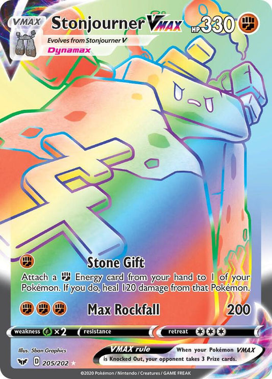 Stonjourner VMAX (Secret) 205/202 Secret Rare Sword & Shield Base Set Pokémon card