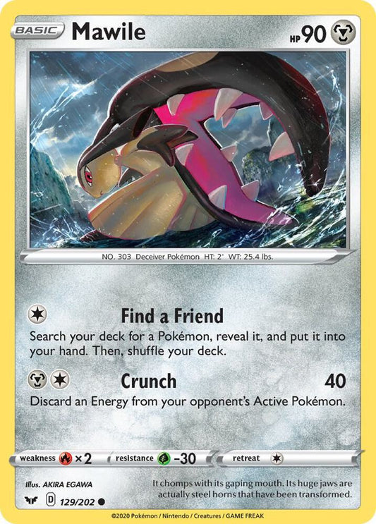 Mawile 129/202 Common Sword & Shield Base Set Pokémon card