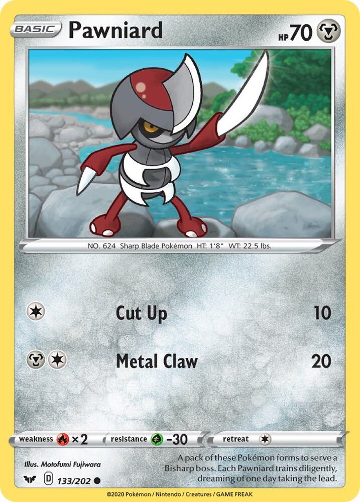 Pawniard 133/202 Common Sword & Shield Base Set Pokémon card