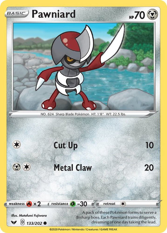 Pawniard 133/202 Common Sword & Shield Base Set Pokémon card