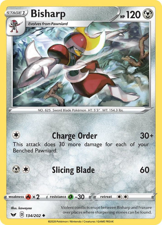 Bisharp 134/202 Uncommon Sword & Shield Base Set Pokémon card