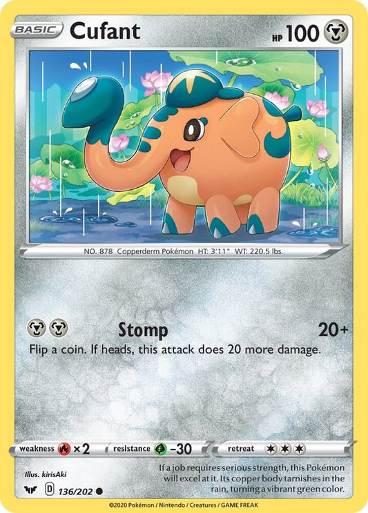 Cufant 136/202 Common Sword & Shield Base Set Pokémon card