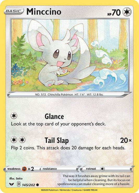 Minccino (145) 145/202 Common Sword & Shield Base Set Pokémon card