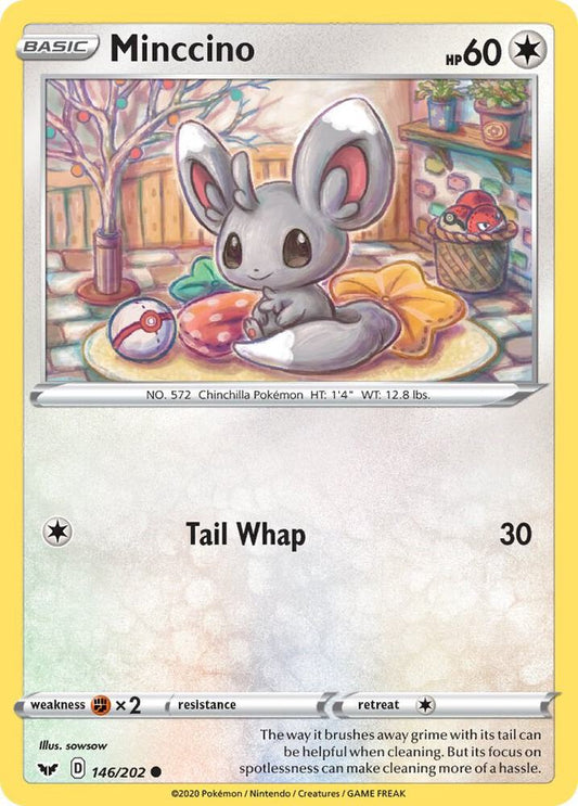 Minccino (146) 146/202 Common Sword & Shield Base Set Pokémon card