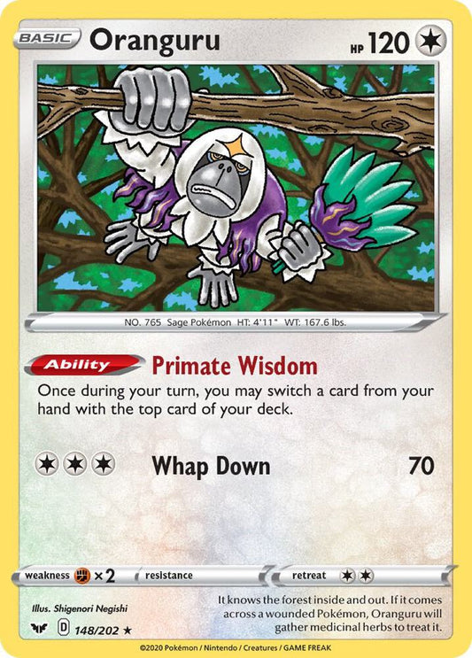 Oranguru - 148/202 Holo Rare SWSH01: Sword & Shield Base Set