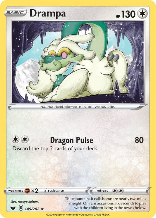 Drampa 149/202 Rare Sword & Shield Base Set Pokémon card