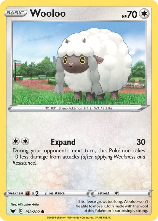 Wooloo (152) 152/202 Common Sword & Shield Base Set Pokémon card