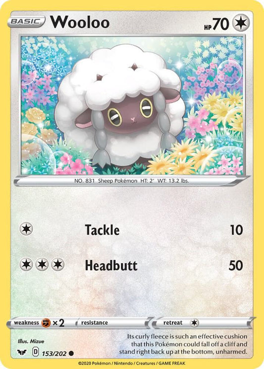 Wooloo (153) 153/202 Common Sword & Shield Base Set Pokémon card