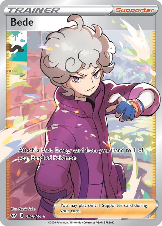 Bede (Full Art) 199/202 Ultra Rare Sword & Shield Base Set Pokémon card